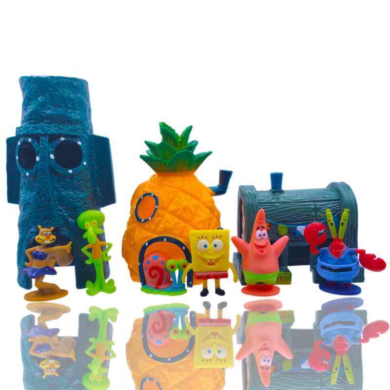 Marine Aquarium Decorations - 6pcs SpongeBob Fish Tank Decoration Cartoon