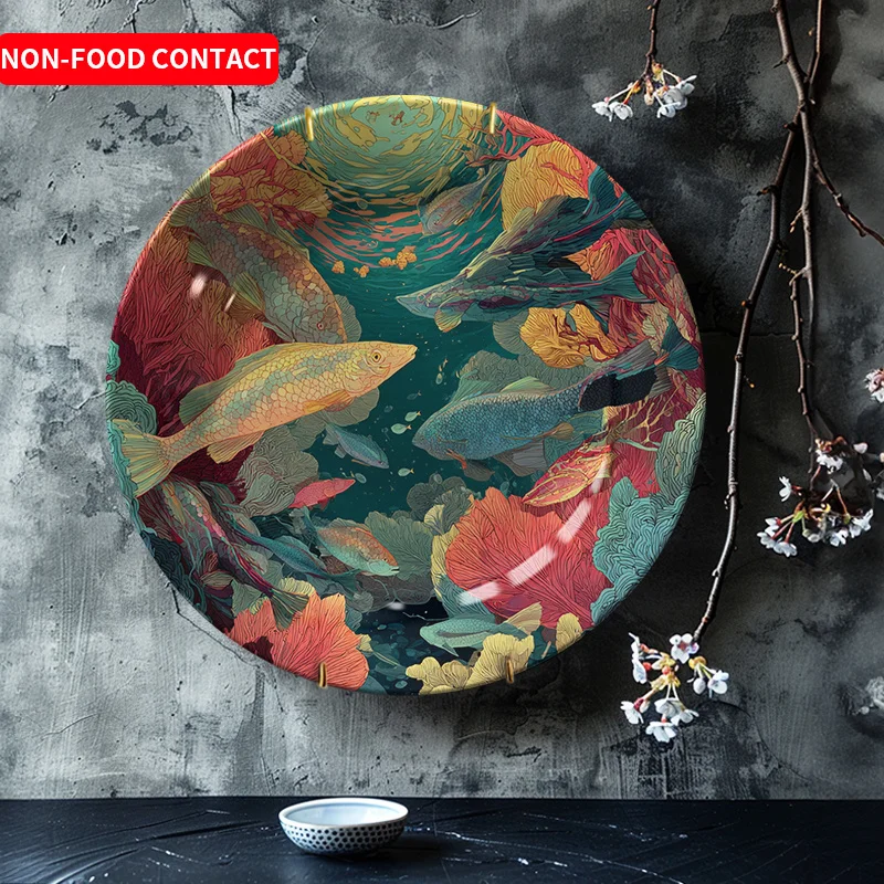 Marine Aquarium Design - Elegant Ceramic Round Decorative Plate with