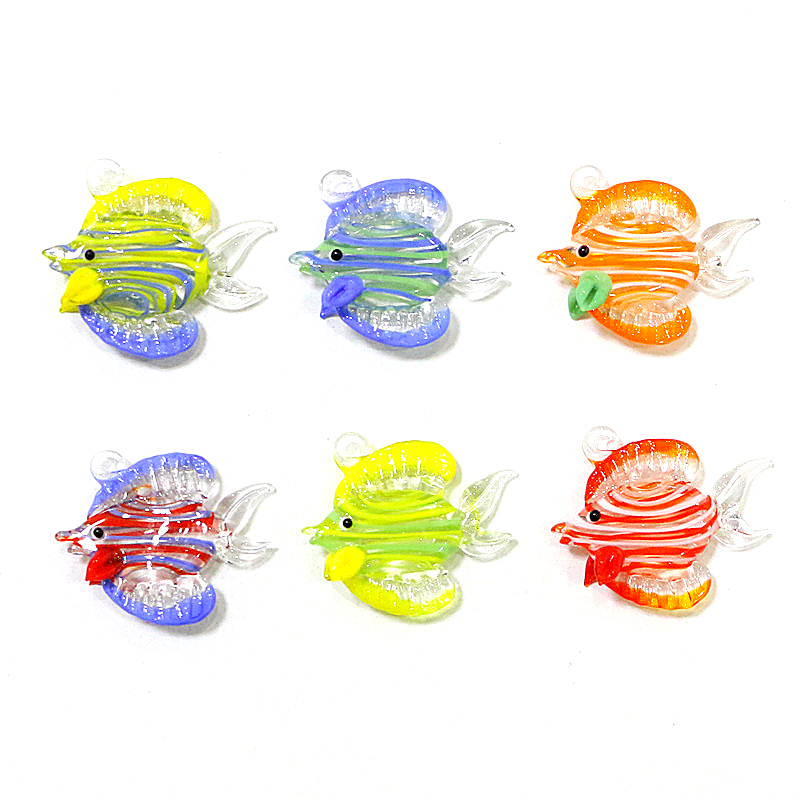 Marine Aquarium Decorations - 2Pcs Mini Marine Fish Figurine Glass