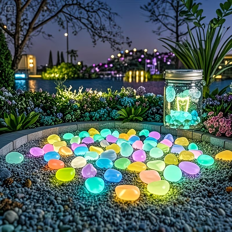 300PCS Luminous Pebble Set,0.9 - Aquarium Marine Plants 评论和价格