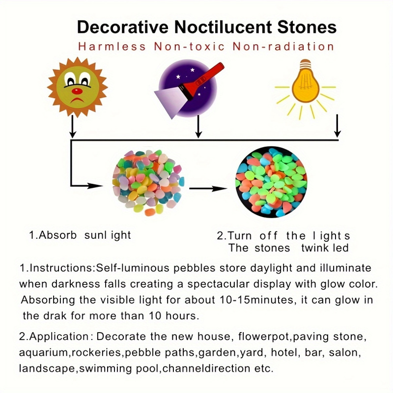 Glowing pebbles100-500pcsLumin - Aquarium Marine Plants 评论和价格