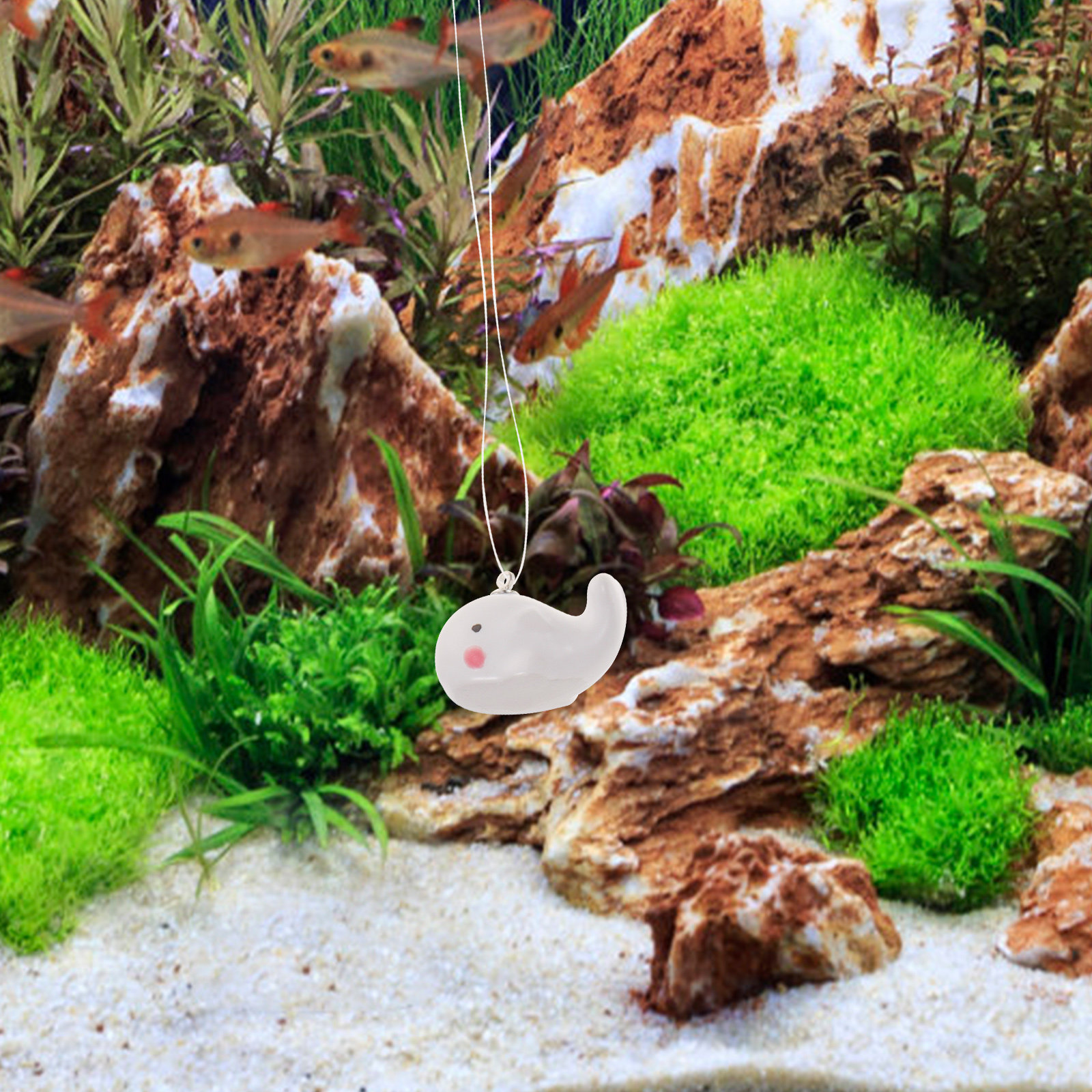 2Pcs Lifelike Floating Whale A - Marine Aquarium Design 评论和价格
