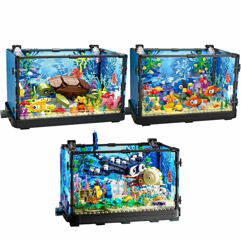 Fish Tank Building Block Set w - Marine Aquarium Decorations 评论和价格