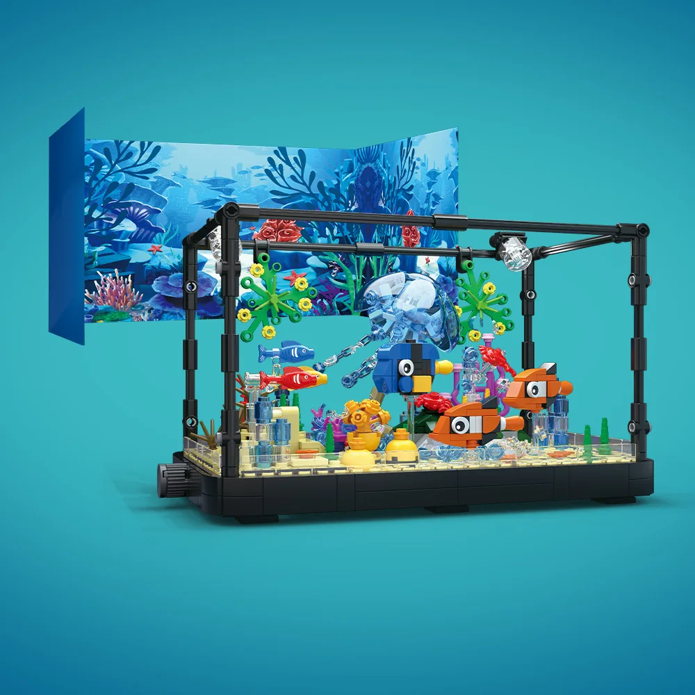Fish Tank Building Block Set w - Marine Aquarium Decorations 评论和价格