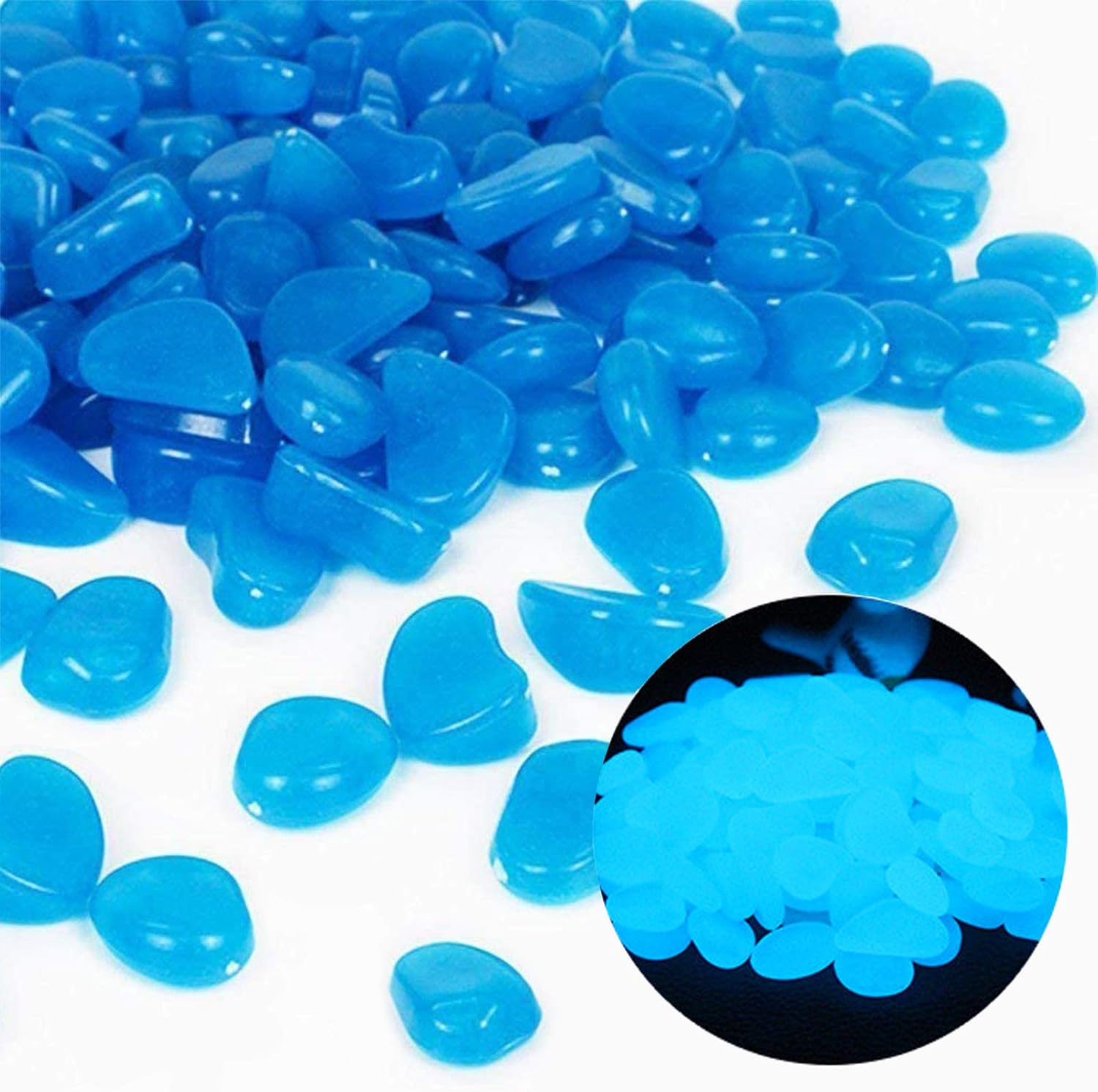 Fish Tank Rocks Glow Blue Pebb - Aquarium Marine Plants 评论和价格