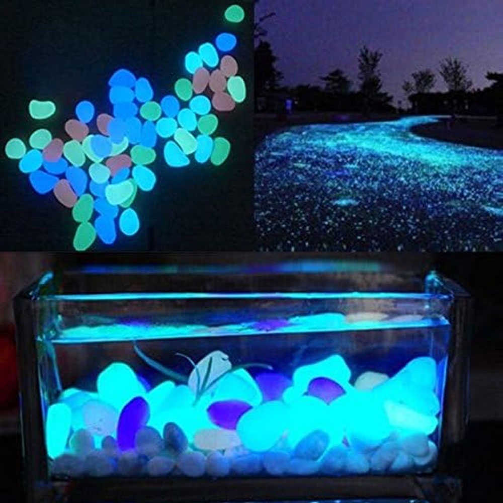 Fish Tank Rocks Glow Blue Pebb - Aquarium Marine Plants 评论和价格