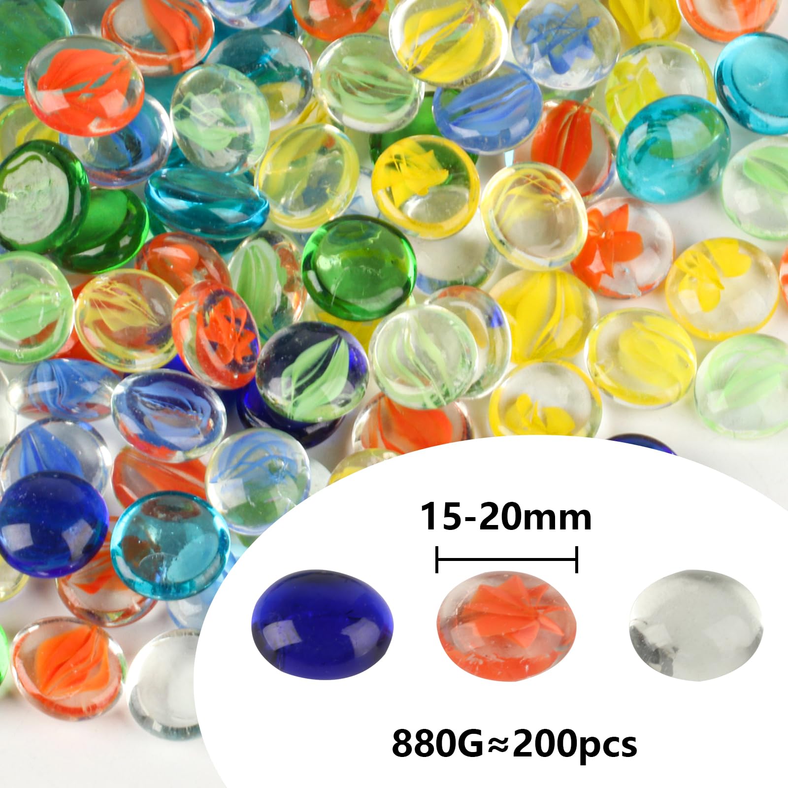 880g (200pcs) Colored Glass Pe - Aquarium Marine Plants 评论和价格