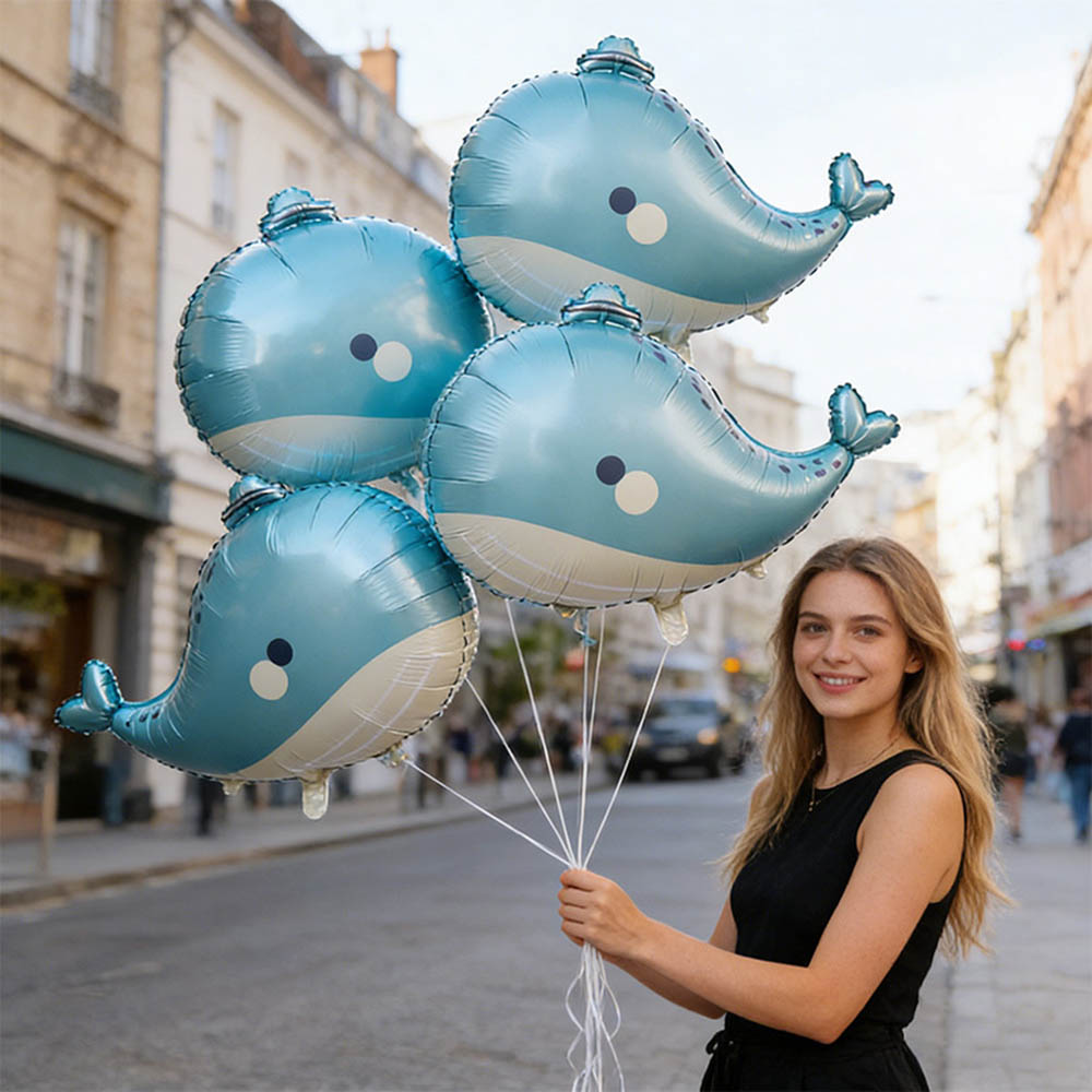 5pcs Cartoon Whale Foil Balloo - Marine Aquarium Decorations 评论和价格