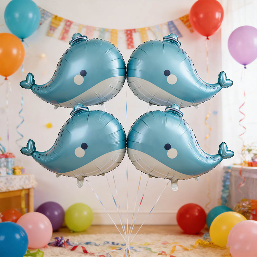 5pcs Cartoon Whale Foil Balloo - Marine Aquarium Decorations 评论和价格