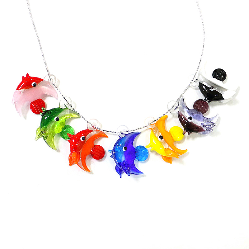 2pcs Mini Fish Glass Pendant C - Marine Aquarium Decorations 评论和价格