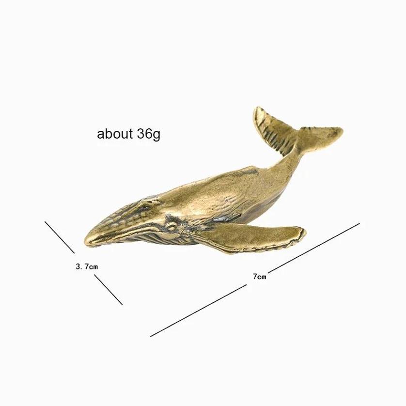New Solid Brass Whale Figurine - Marine Aquarium Decorations 评论和价格