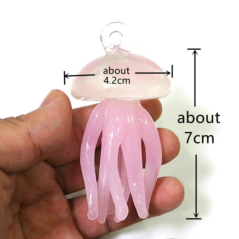 Pink Jellyfish Glass Pendant C - Marine Aquarium Decorations 评论和价格