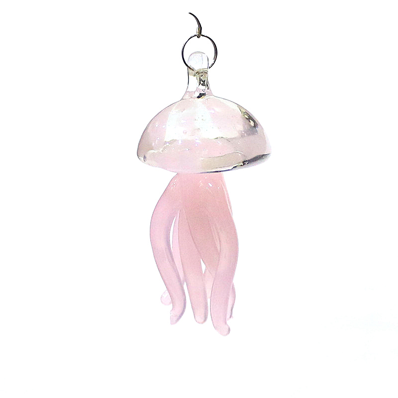 Pink Jellyfish Glass Pendant C - Marine Aquarium Decorations 评论和价格
