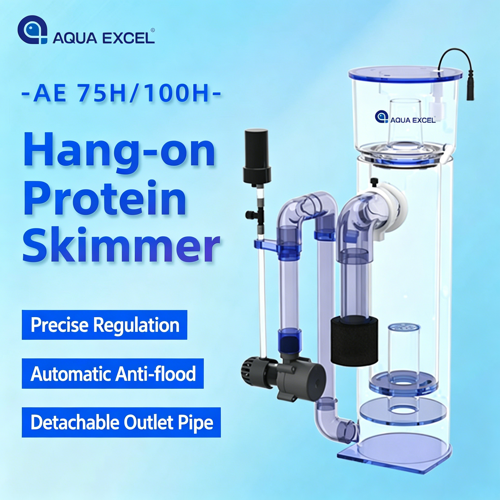 AQUA EXCEL AE-75H/100H Hang-on - Protein Skimmer Hang On 评论和价格